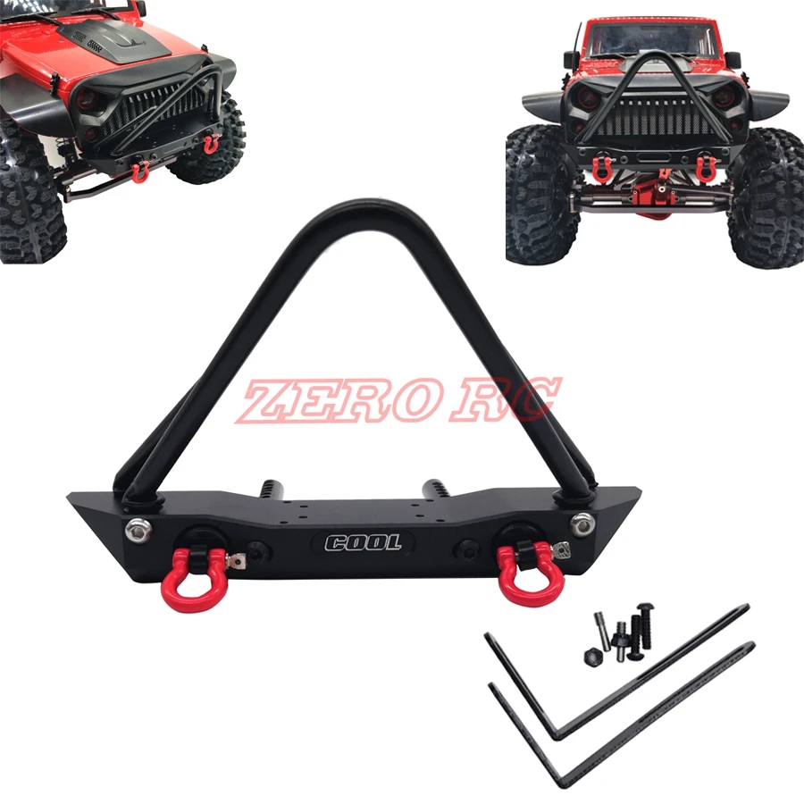 

RC 1/10 SCALE ALLOY Front Bumper With Tow Shackle For 1:10 Axial SCX10 Traxxas TRX4 TRX-4 RC4WD D90 JEEP 90046 Free Shipping