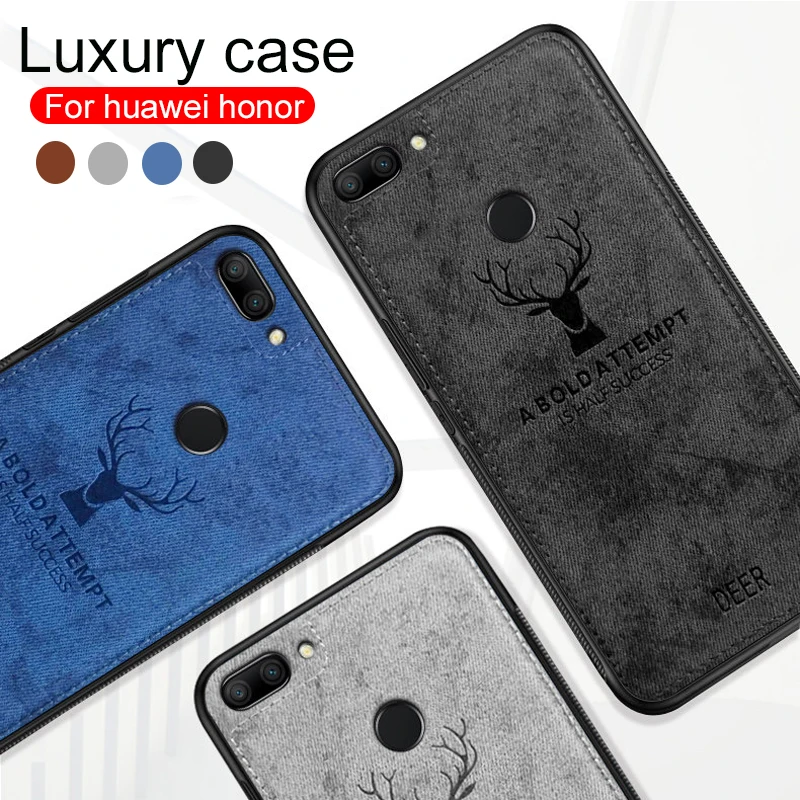 

honor 9 light Fabric phone Cloth case for huawei honor 8x 8 9 lite 10 9i honer 9lite Silicone Edge fabric Soft Back Cover coque