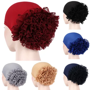 

Comfortable Fashion Muslim Women's Hijabs Muslim Headscarf Pile Heap Cap Women Soft Hijab Caps Islamic Chemotherapy Hat