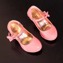 kids shoes girls shoes fashion pu leather high heeled shoes girls beautiful bow knot girls dress