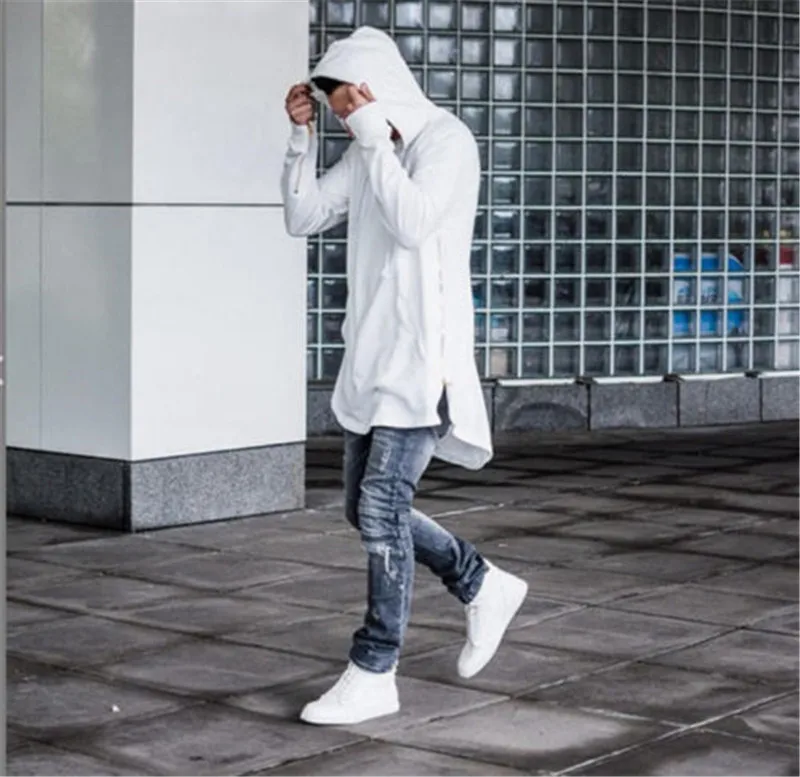 

Men Hip Hop Hooded Metal Multi Zipper Spring Summer Men's Sweatshirt
