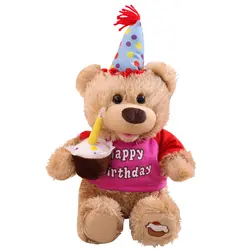 Говоря пение торт, медведь Говоря Плюшевые игрушки электронные мягкие для детская одежда для девочек мальчиков