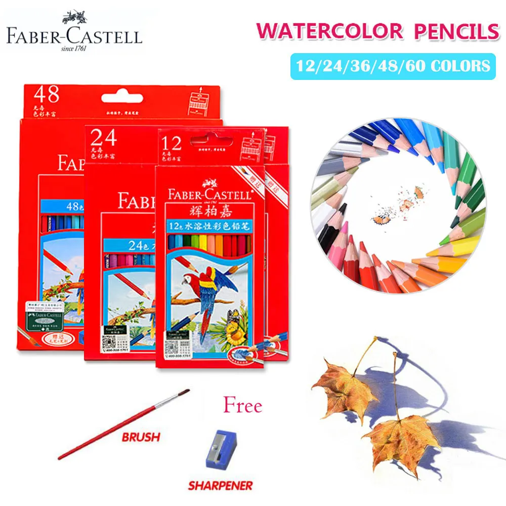 Faber castell 60 Colors Water Soluble Colored Pencils Watercolor Pencil Set For School Student Sketch Drawing Pen Art Supplies on Aliexpress