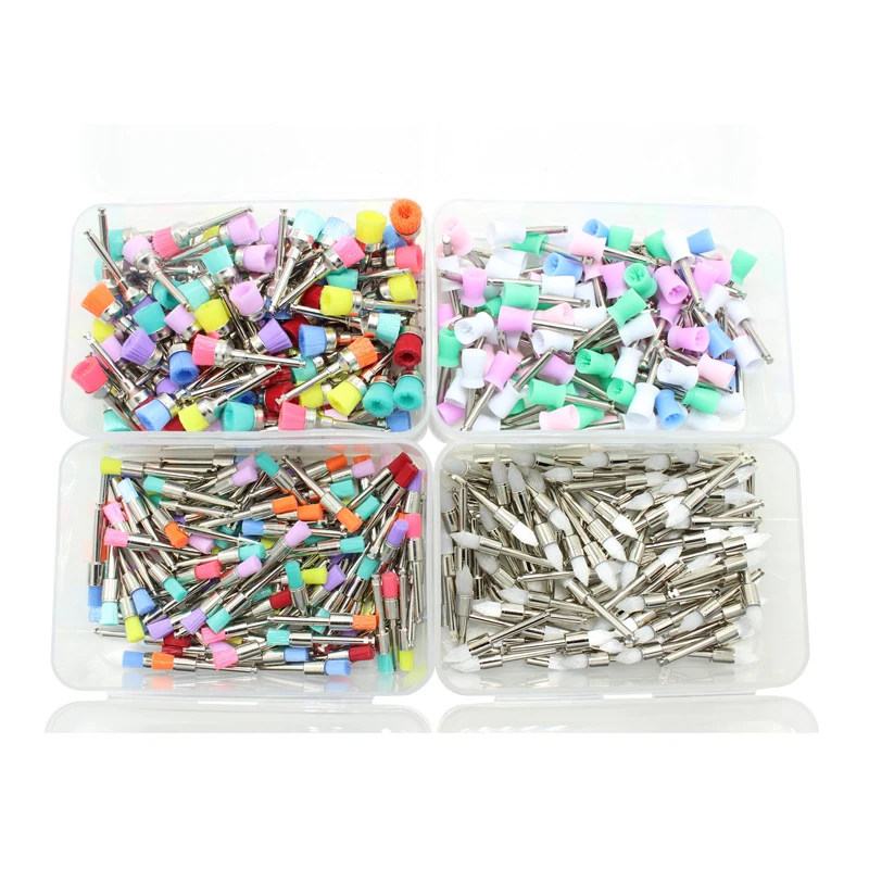 

100pcs/bag Dental Polishing Brush Polisher Prophy Rubber Cup Latch Colorful Nylon Bristles Mix Style Dentist Tool Lab Material