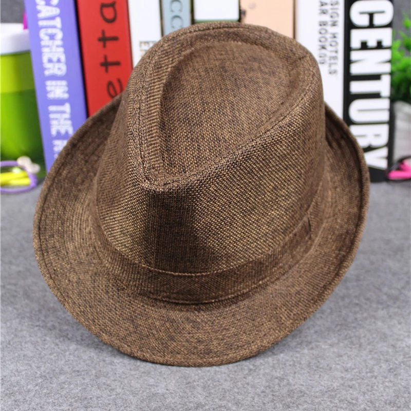 Британский стиль, мужская и женская джазовая кепка, шляпа с полями, Панамы, федоры шляпа с полями для путешествий, головной убор для унисекс - Цвет: Coffee
