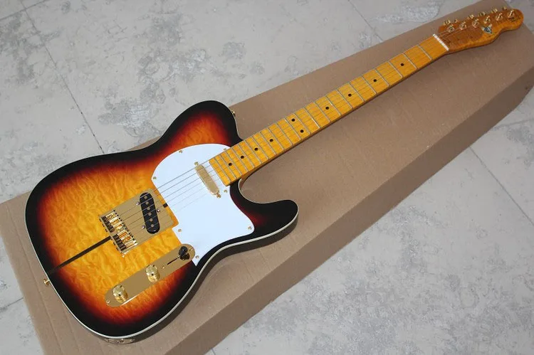 

Free Shipping Telecaster Sunburst Custom Shop TUFF DOG TELE Signature Electric Guitar Golden Hardware