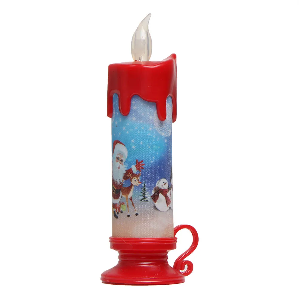 Christmas santa Candle Christmas snowman Candle Electronic Light LED Candle For New year Decorations for party Christmas gift#25