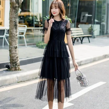 

Summer Women beautiful long dress petal sleeve elegant party dress plus size big turn down collar longos vestido de festa 4XL