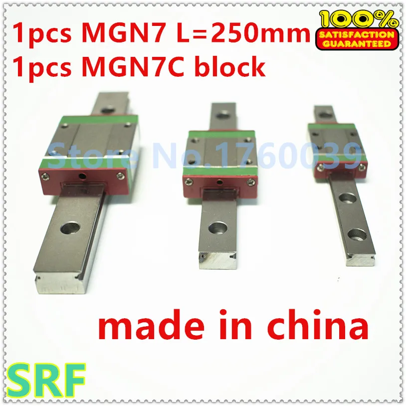 

1pcs 7mm width Mini linear guide rail MGN7 L=250mm +1pcs MGN7C Block Carriage Miniature linear guide way