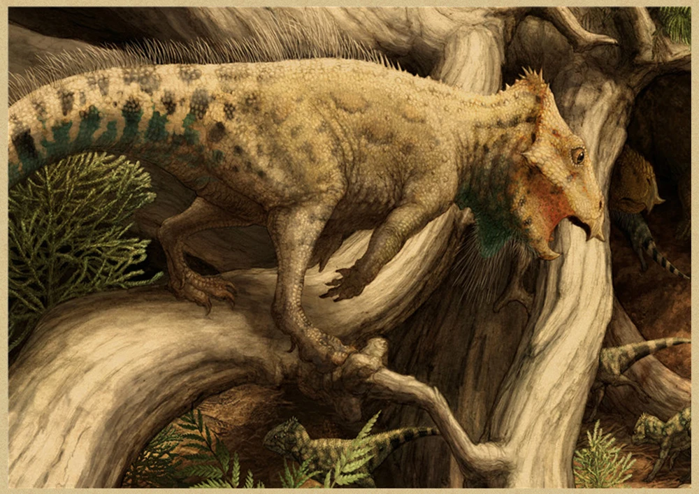 Парк Юрского периода плакат с динозавром мир Юрского периода ретро крафт-бумага плакат наклейки на стену украшение дома Настенный декор - Цвет: Зеленый