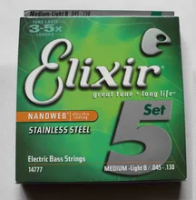 Elixir 14777 bass strings 5 electric bass guitar string 045-130 musical instrument parts guitar accessories 1 set+Free shipping