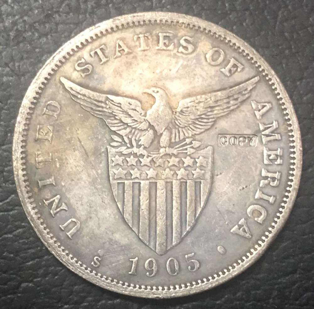 1905 Филиппины 1 песо управление США копия монеты|Безвалютные монеты| |