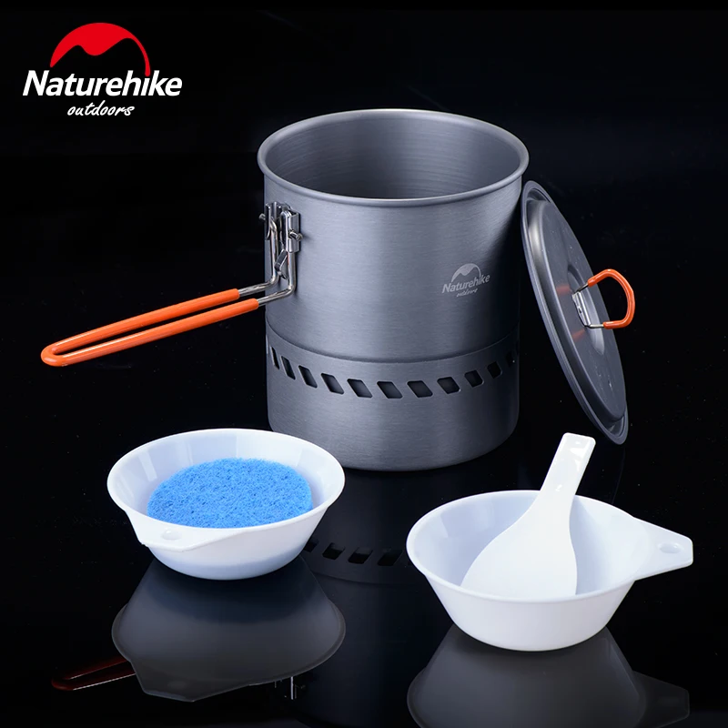 Naturehike 1.5L портативный Теплообменный горшок портативный алюминиевый Открытый походный горшок кухонная посуда