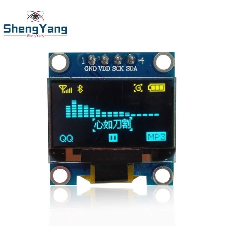 0,96 дюймов IIC Серийный желтый синий OLED дисплей модуль 128X64 IEC SSD1306 12864 плата с ЖК-экраном GND VCC SCL SDA 0,9" для Arduino