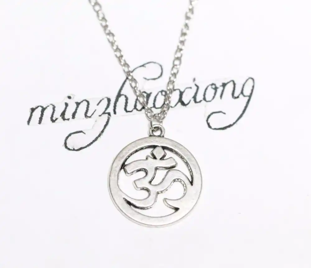 Detail Feedback Questions About Silver Aum Ohm Om Necklace Chain Aliexpress