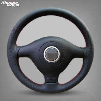 

BANNIS Hand-stitched Black Leather Car Steering Wheel Cover for Volkswagen VW Golf 4 Mk4 Old VW Passat B5
