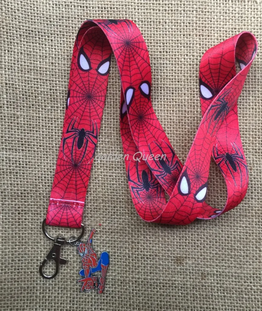 

1pcs Cartoon spider-man Straps Neck Strap Lanyard Pendant DIY Necklace Jewelry Making