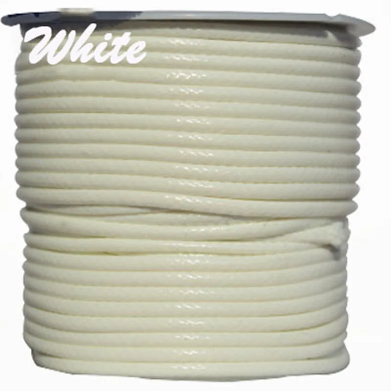 

3mm White Korea Cotton Waxed Wax Cord Corduroy String Cord+DIY Jewelry Accessories Bracelet Necklace Wire rope 50yards/roll