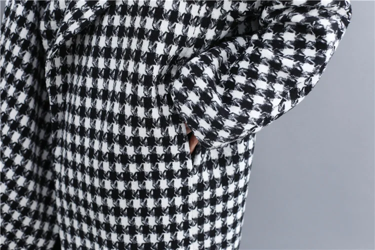 Women Winter Autumn Wool Coats Long Plaid Jackets Outwear Clothing Female Coats And Wool Jackets 2018 New Loose Overcoat CH788 (7)