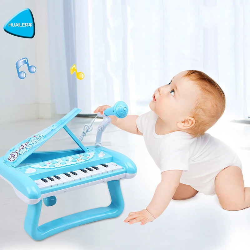 

HUALE Multifunctional Children's Electronic Piano Microphones Baby Toys Music Educational Children's Rechargeable Music Instrume