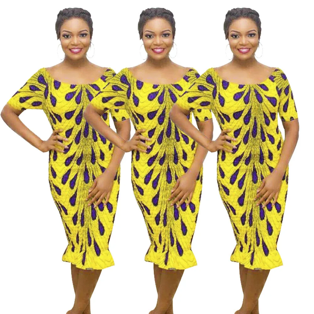 

2019 new spring and summer african women printing dress