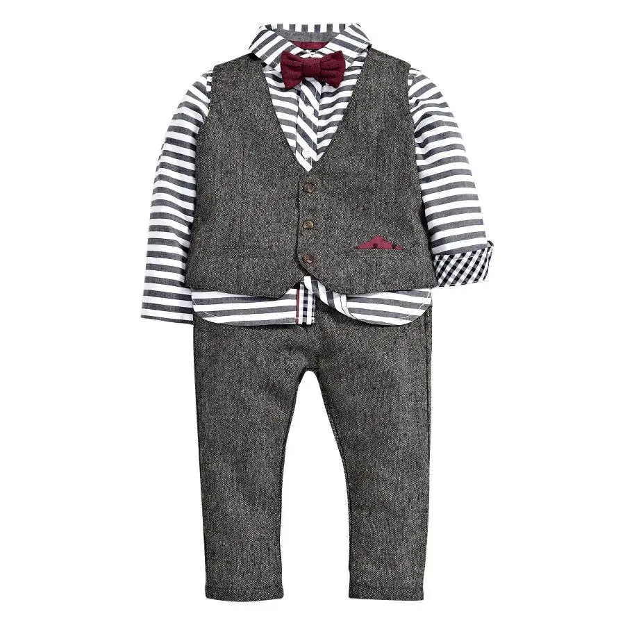 Boys Formal Clothing Childrens Formal Suit Kids Vest Pant Suits for Weddings 2017 New Baby Boy