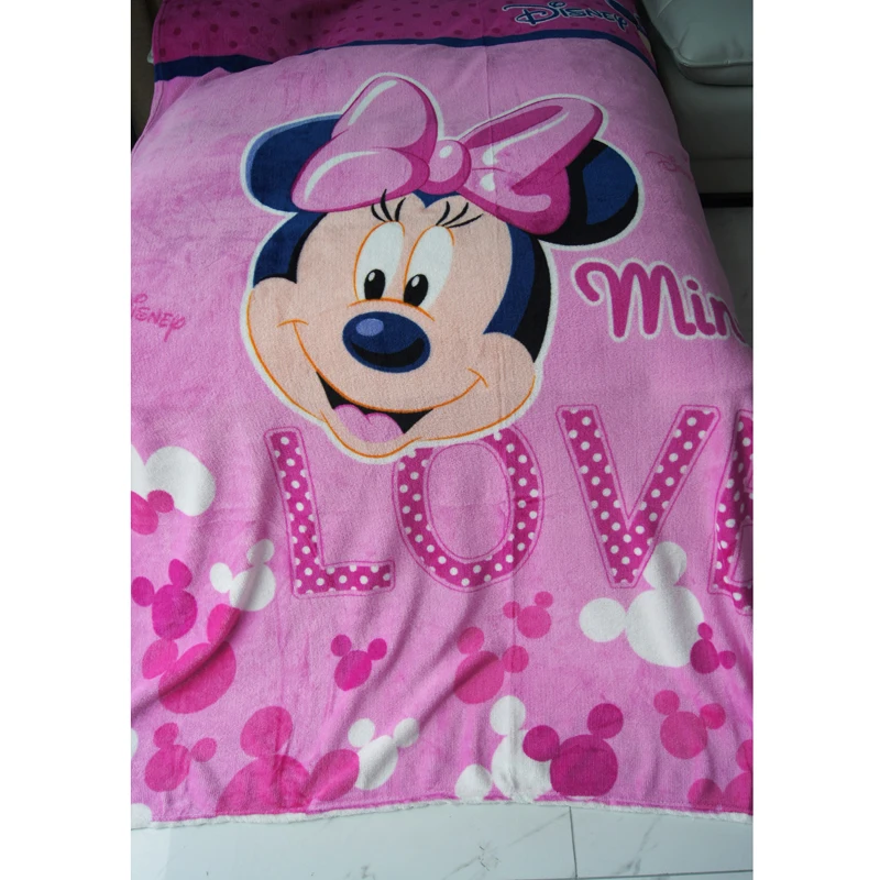 Disney мультфильм Розовый Минни Маус печатные фланелевые кровать плед большого размера размер 200*230 см украшение для спальни девочки простыня