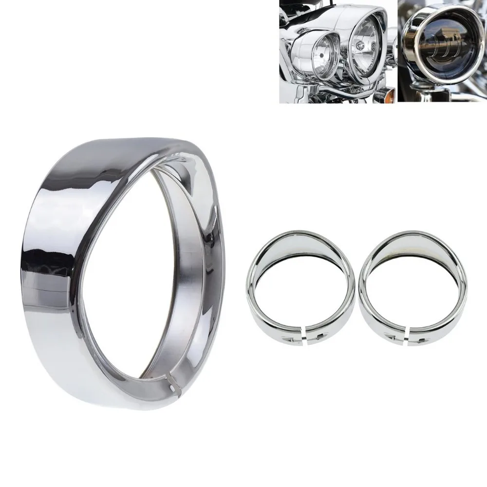 5.75" 5 3/4 7inch 4.5' Visor Style Headlamp Trim Ring for Harley