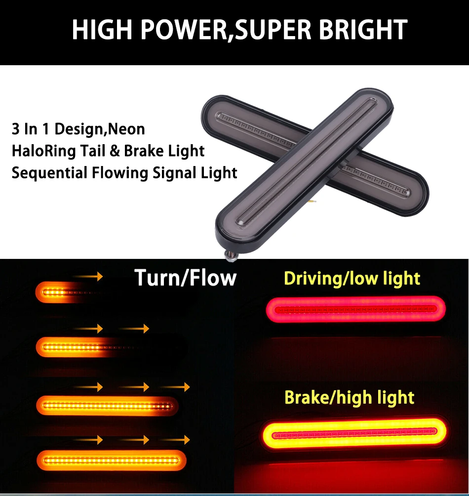 CARLitek Halo Neon Led трейлер грузовик стоп поток сигнала поворота тормозной задний габаритный задний фонарь стоп ходовые огни 2 шт