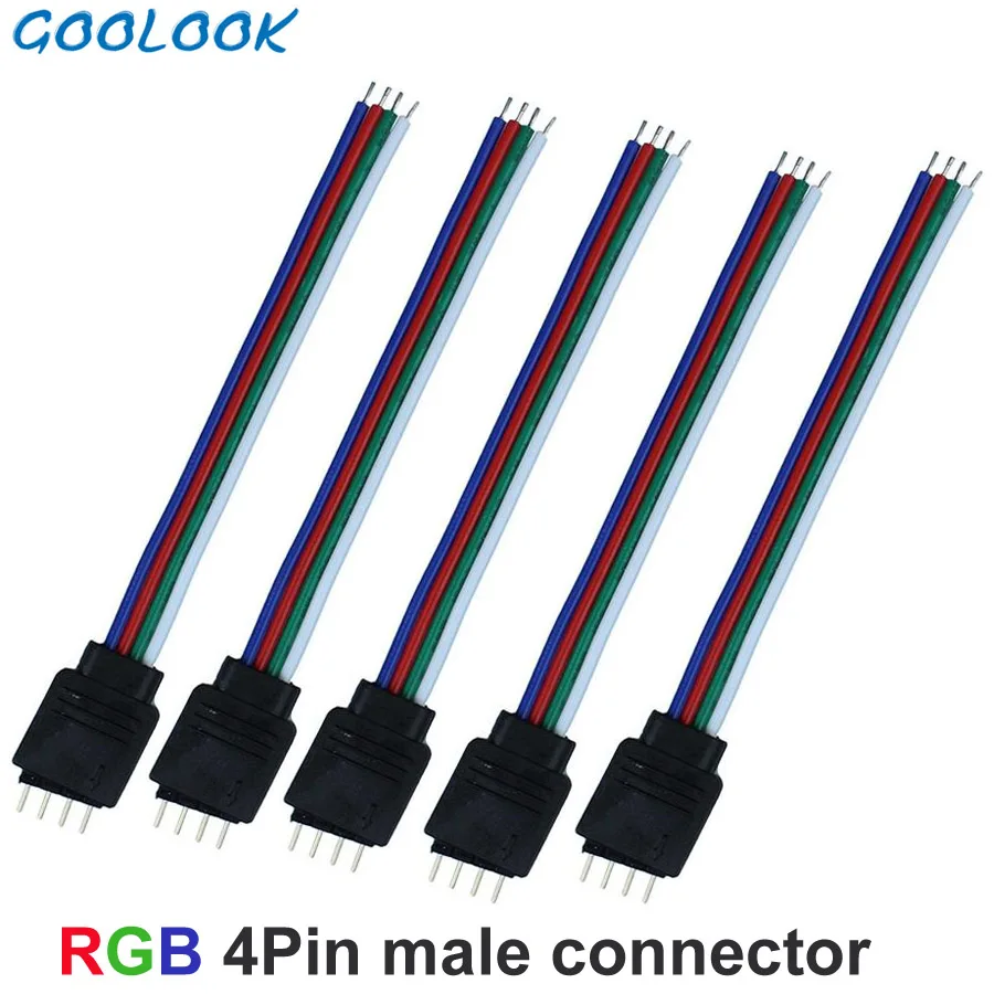 Пайка светодиодный разъем 4PIN RGB Разъем контроллер для 10 мм rgb светодиодные ленты светильник 5050 2835