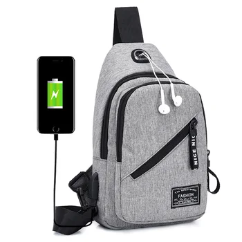 

New USB Charging Backpack Chest Bag Male Waterproof Leisure Travel Small Backpack Fashion Outdoor Shoulder Crossbody Bag