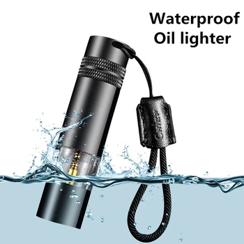 

Waterproof Kerosene Oil Lighter Visible Bunkle Petrol Oil Torch Lighter Luxury Retro Jet Cigartte Lighter Outdoor Survival Tools