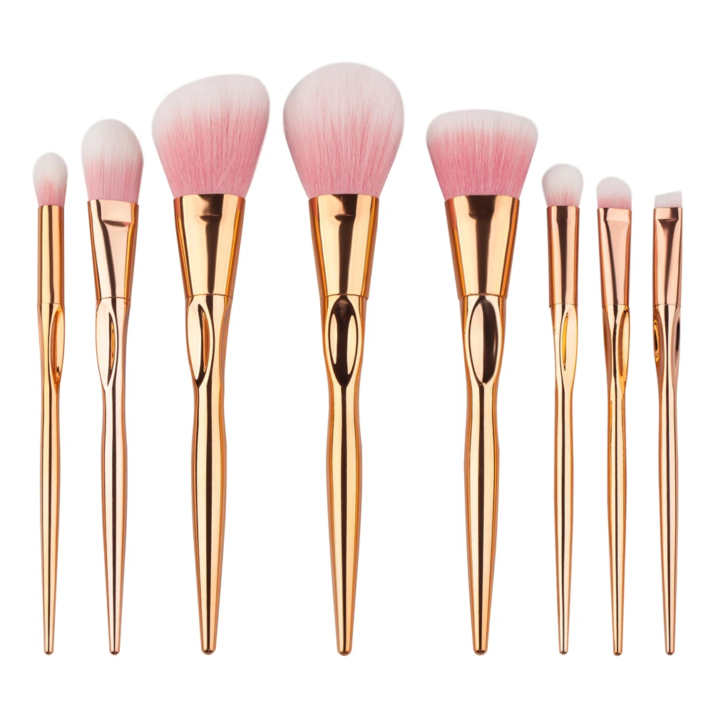 

8 pcs/set Rose Gold Makeup Brushes Set Soft Synthetic Hair Make Up Brushes Cosmetic Eyebrow Powder Foundation Brush Kits Tools