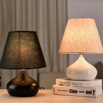 

Modern Fashion Brief European Iron Fabric Led E27 Table Lamp For Bedroom Bedside Living Room Deco Lamp H 37cm 1042