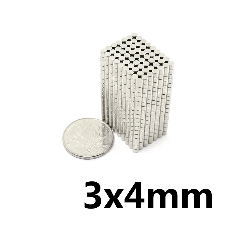 

50Pcs Neodymium Magnet Disc 3x4mm N35 Permanent NdFeB Small Round Super Strong Powerful Magnetic Magnets For Craft
