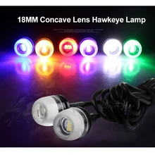 10 шт. 18 мм Автомобильная вогнутая линза лампа глаз ястреба мотоциклы номерные знаки огни Автоматическое реверсирование света водонепроницаемый окружающий свет 3SMD DRL