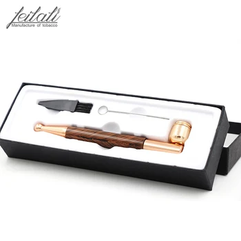 

New metal wood grain tobacco pipe, 145mm long fresh creative pipe, easy to carry, free delivery
