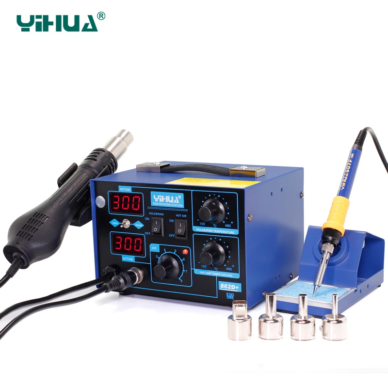 

YIHUA 862D+ 720W phone Repair Air Soldering Station With Heat Gun For Solder