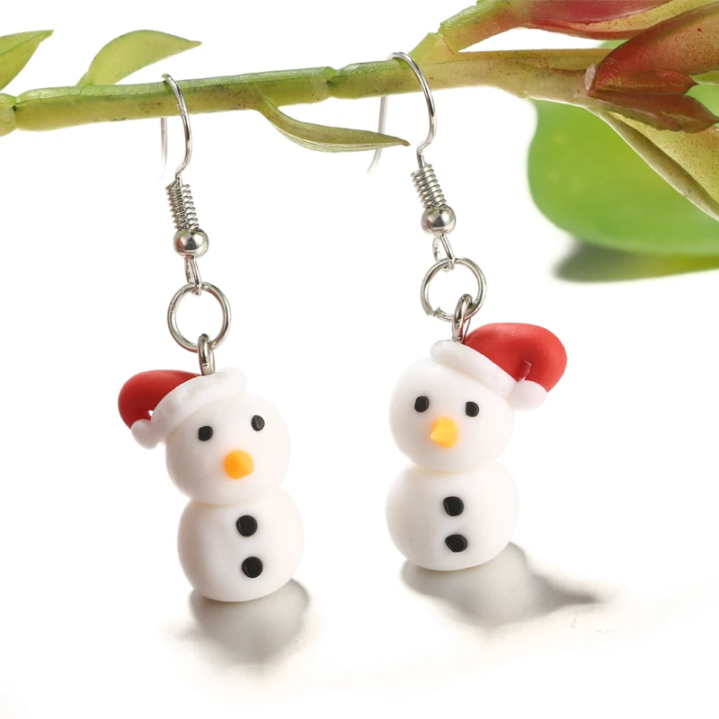 Tocona Trendy Snowman Cartoon Stud Earrings For Women Tocona