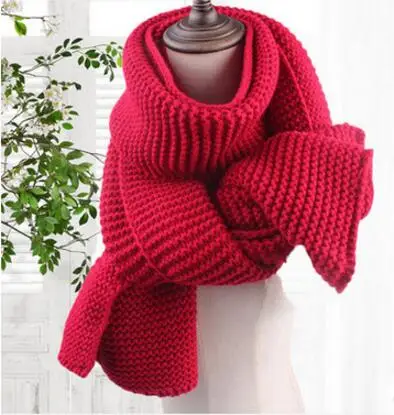 2017 г. однотонные Цвет грубой шерстяной шарф Женская зимняя обувь студенты пара