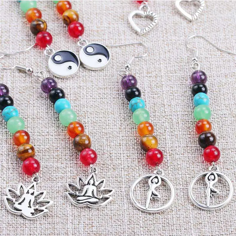 Chakra Natural Stone Earrings