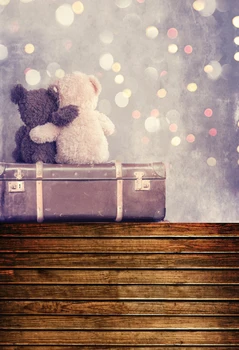 

Teddy bear printed toy backdrops for baby photo Art fabric cute newborn backdrop for studio photography background D-9933