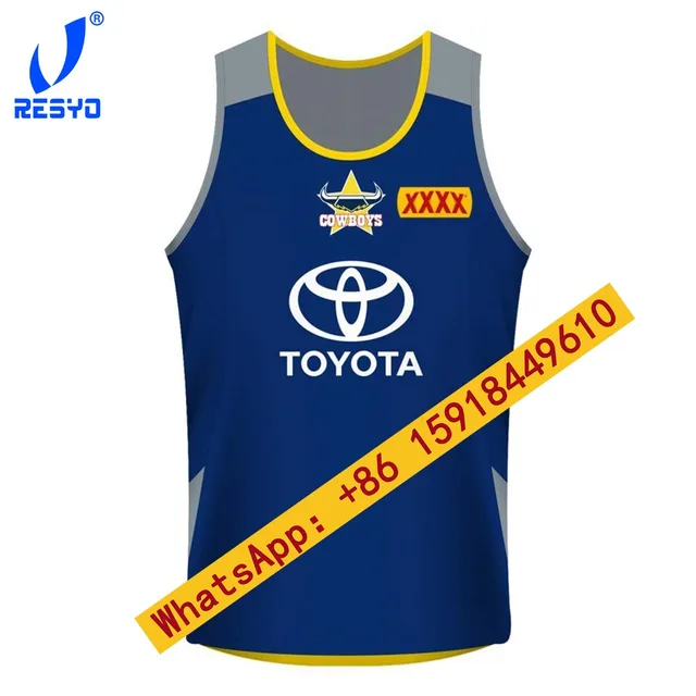 RESYO The Newest 2018-2019 North Queensland Cowboys Rugby Vest Rugby Jerseys Football Shirt/ Free shipping
