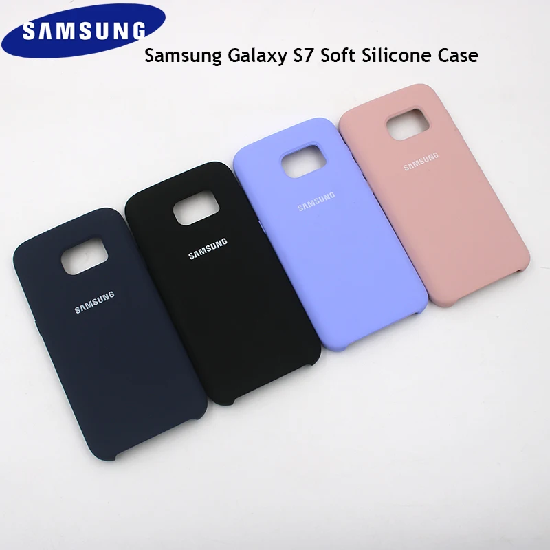 

Original Samsung Galaxy S7 Case Silky Silicone Cover Soft-Touch Finish Back Protective Case For Galaxy S7 G930P G9308 5.1 Inch