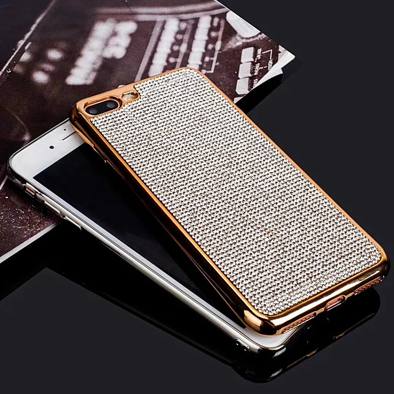 Luxury Bling Glitter metal diamond case for iPhone X 7 8 6 Plus 5.5 inch rhinestone (4)