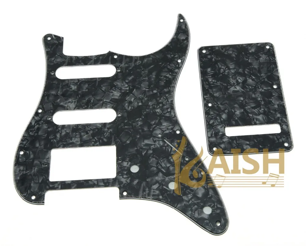 Black Pearl ST Style HSS Guitar Pickguard,Back Plate,Screwsguitar pickguardback platehss
