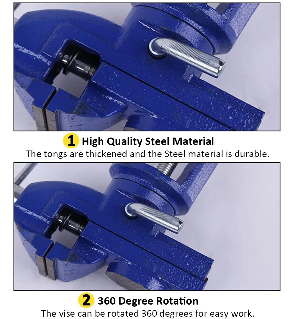 KKMOON мини-зажим на стол тиски скамейка тиски чугунные 360 градусов поворотное основание чугунные столешница зажим пресс тиски с наковальней