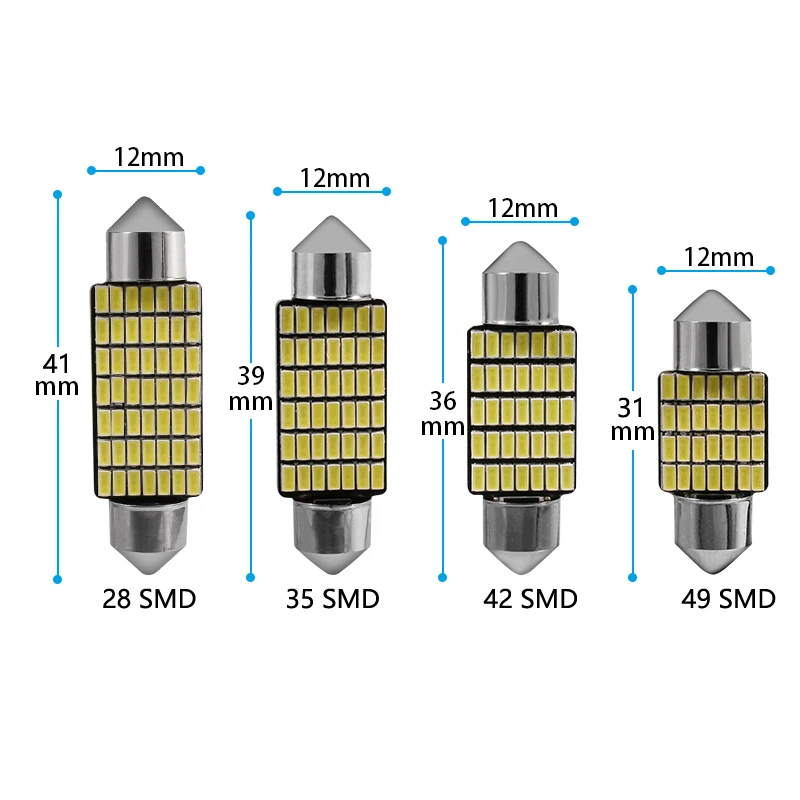 1 шт. 3014 led гирлянда canbus лампы c5w c10w 31 мм 36 мм 39 мм 42 мм светодиодные лампы для авто Интерьер лампа для чтения багажник лампа чистый белый