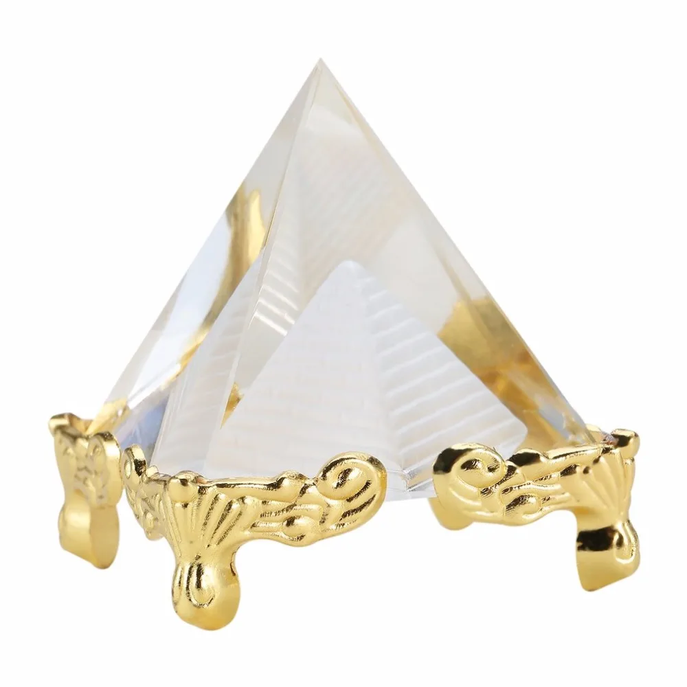 

2017 Fashion Artificial Egyptian Clear K9 Crystal Quartz Pyramid Home Office Desk Decoration Wonderful Ornament Gift For Friends