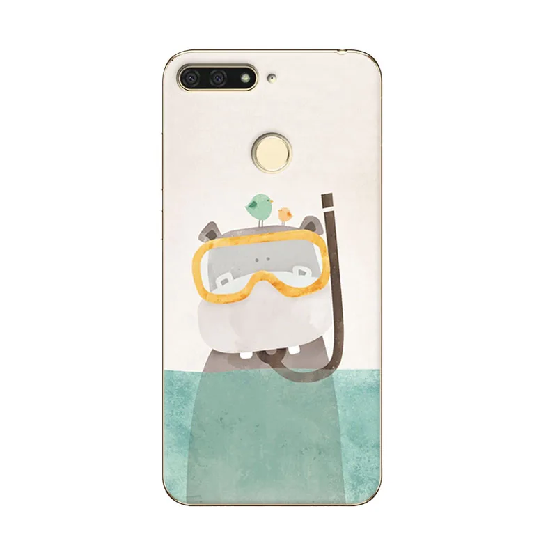 Suave Fundas para Huawei Y6 primer 2018 paisaje funda del teléfono para Huawei Y 6 primer 2018 Capa suave de silicona TPU casos de la cubierta 5,7 \